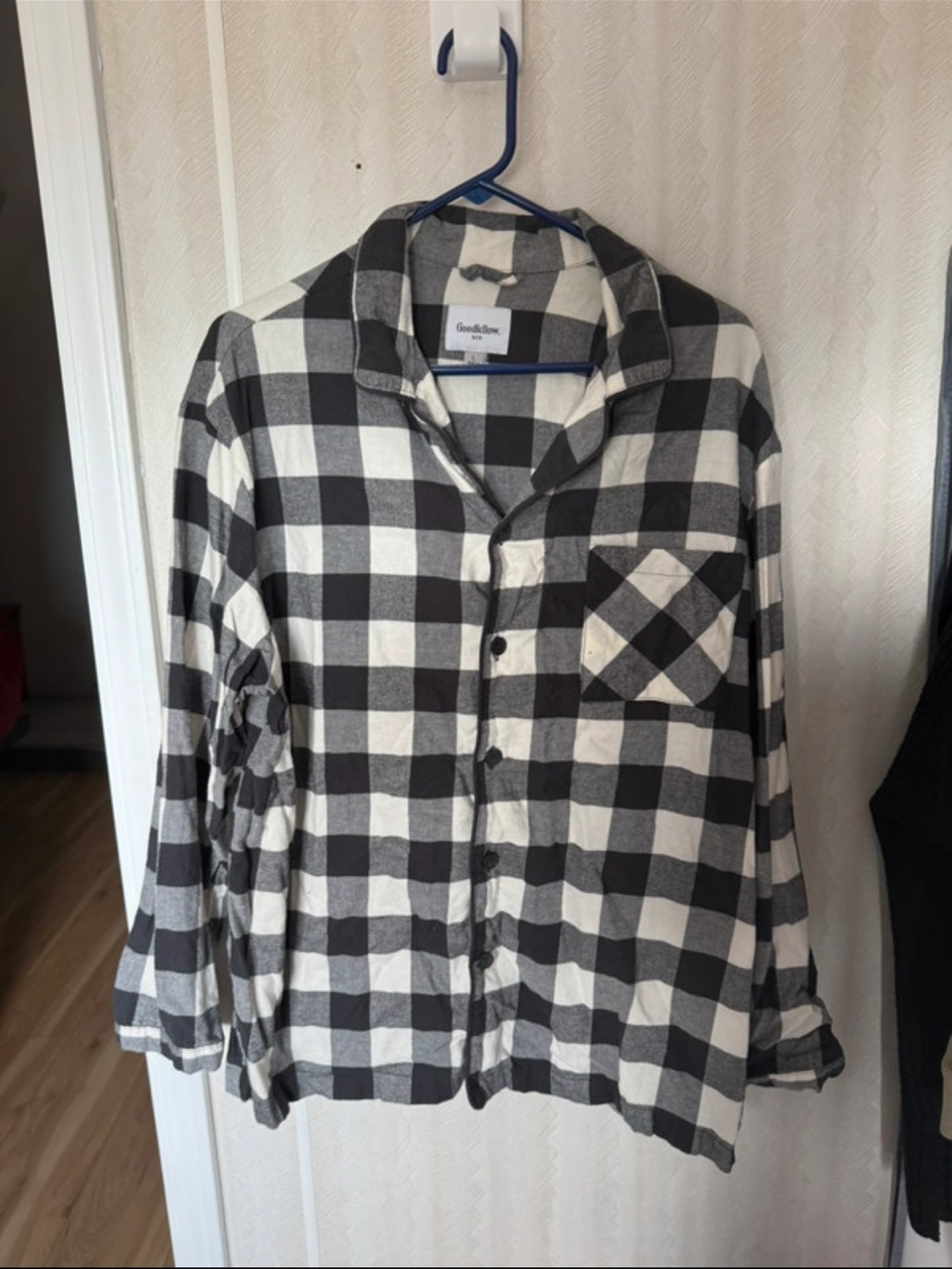 Goodfellow & Co Black and White Buffalo Check Button-Down Shirt
